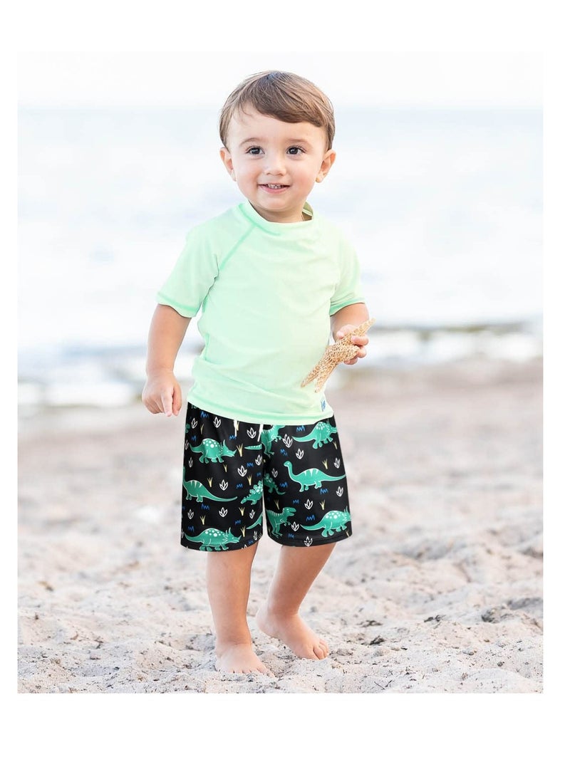 Zikra Boys Swim Trunks Quick Dry Board Shorts with Inner Mesh Liner Elastic Waistband and Drawstring Closure 3D Print Dinosaurs - Image 3