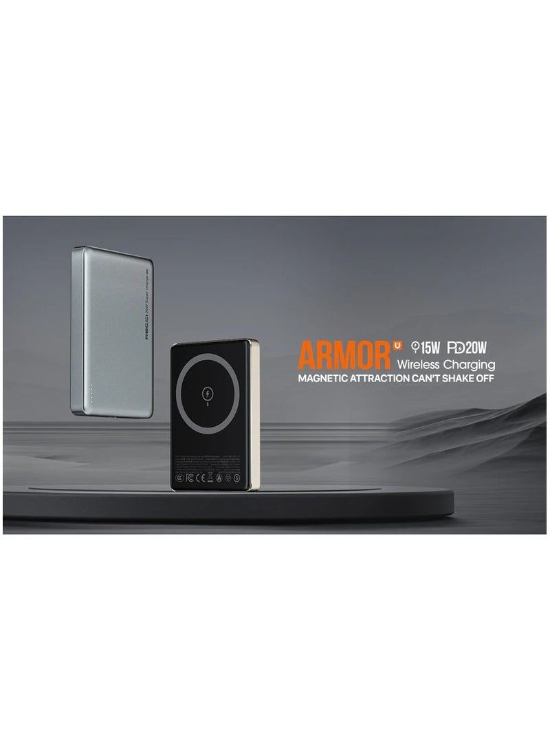 ريتشي بنك طاقة لاسلكي Recci ARMOR بسعة 10000 مللي أمبير/ساعة RPB-W26 - Image 2