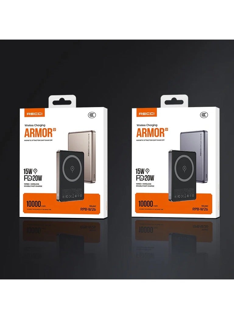 ريتشي بنك طاقة لاسلكي Recci ARMOR بسعة 10000 مللي أمبير/ساعة RPB-W26 - Image 5