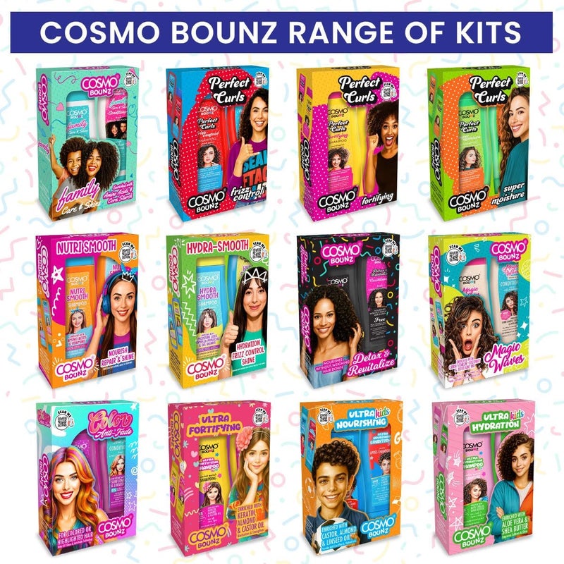 Cosmo Bounz Ultra Nourishing Kids Hair Care Kit - Shampoo & Conditioner Set 400ml - Image 5