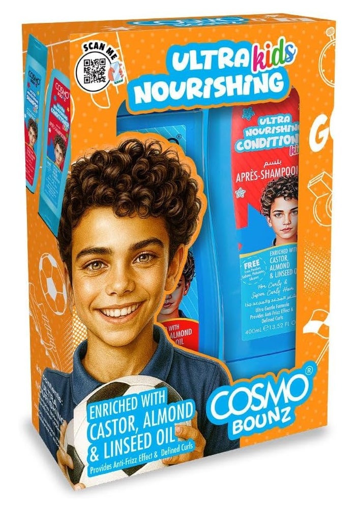 Cosmo Bounz Ultra Nourishing Kids Hair Care Kit - Shampoo & Conditioner Set 400ml - Image 1