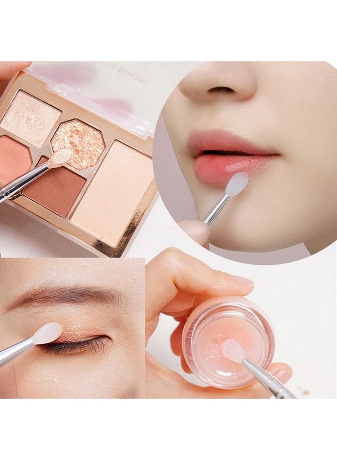 LORMAY Silicone Lip Brushes With Transparent Handles And Caps Perfect Applicators For Cream Lip Mask Eyeshadow And Lipstick (4Pcs Multicolor) - Image 5
