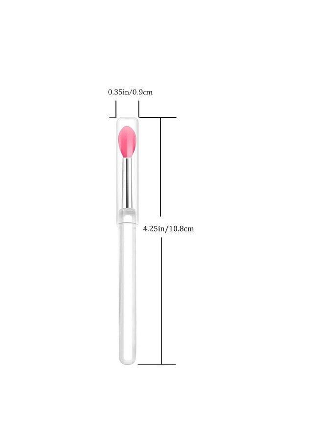 LORMAY Silicone Lip Brushes With Transparent Handles And Caps Perfect Applicators For Cream Lip Mask Eyeshadow And Lipstick (4Pcs Multicolor) - Image 3