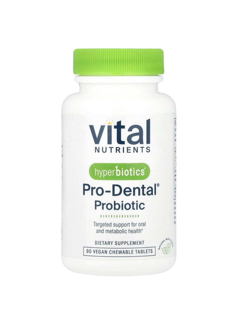 Vital Nutrients Hyperbiotics, Pro-Dental Probiotic, Natural Mint, 90 Vegan Chewable Tablets