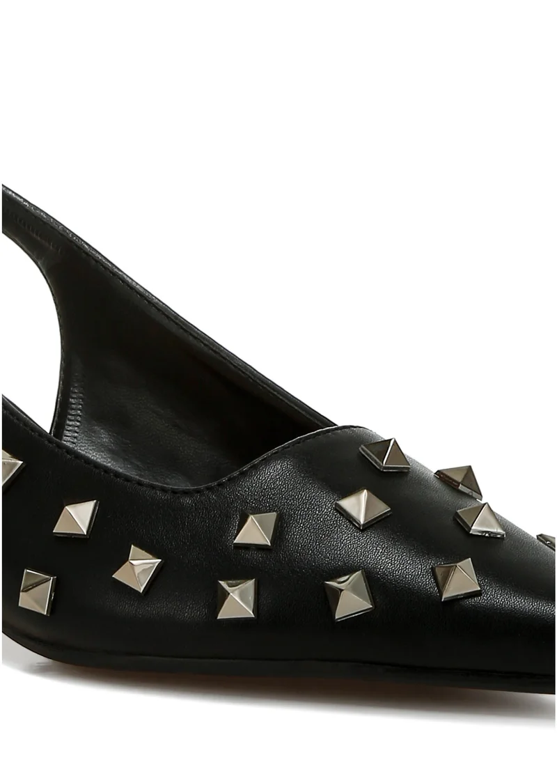 London Rag Stud Embellished Kitten Heels in Black