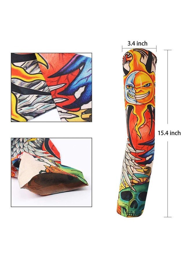 YARIEW Tattoo Sleeves for Men, 6Pcs Arm Sleeves Fake Tattoos Sleeves to Cover Arms Sun Protection Sleeves Tattoo Sleeve Covers Tattoo Cover Up Sleeve Temporary Tattoo Sleeves for Men and Women (Set 2) - Image 2