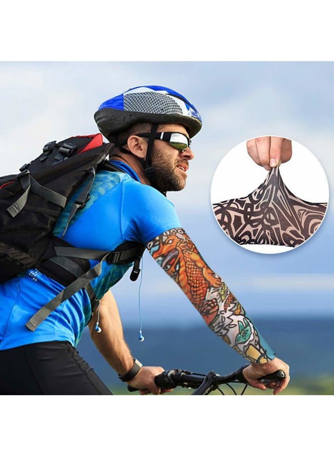 YARIEW Tattoo Sleeves for Men, 6Pcs Arm Sleeves Fake Tattoos Sleeves to Cover Arms Sun Protection Sleeves Tattoo Sleeve Covers Tattoo Cover Up Sleeve Temporary Tattoo Sleeves for Men and Women (Set 2) - Image 4