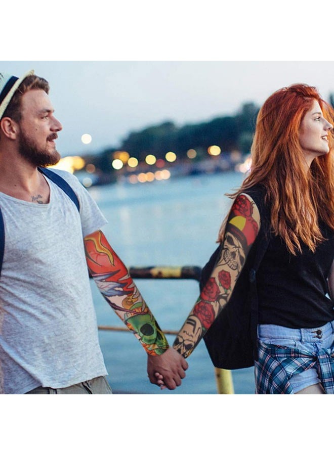 YARIEW Tattoo Sleeves for Men, 6Pcs Arm Sleeves Fake Tattoos Sleeves to Cover Arms Sun Protection Sleeves Tattoo Sleeve Covers Tattoo Cover Up Sleeve Temporary Tattoo Sleeves for Men and Women (Set 2) - Image 5