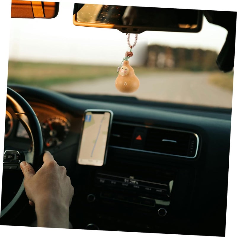 OUNONA Natural Dried Gourd Keychain Feng Shui Gourd Pendant for Car Decor Keychain Accessories - Image 4