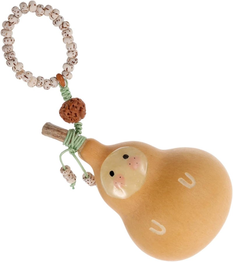 OUNONA Natural Dried Gourd Keychain Feng Shui Gourd Pendant for Car Decor Keychain Accessories - Image 1