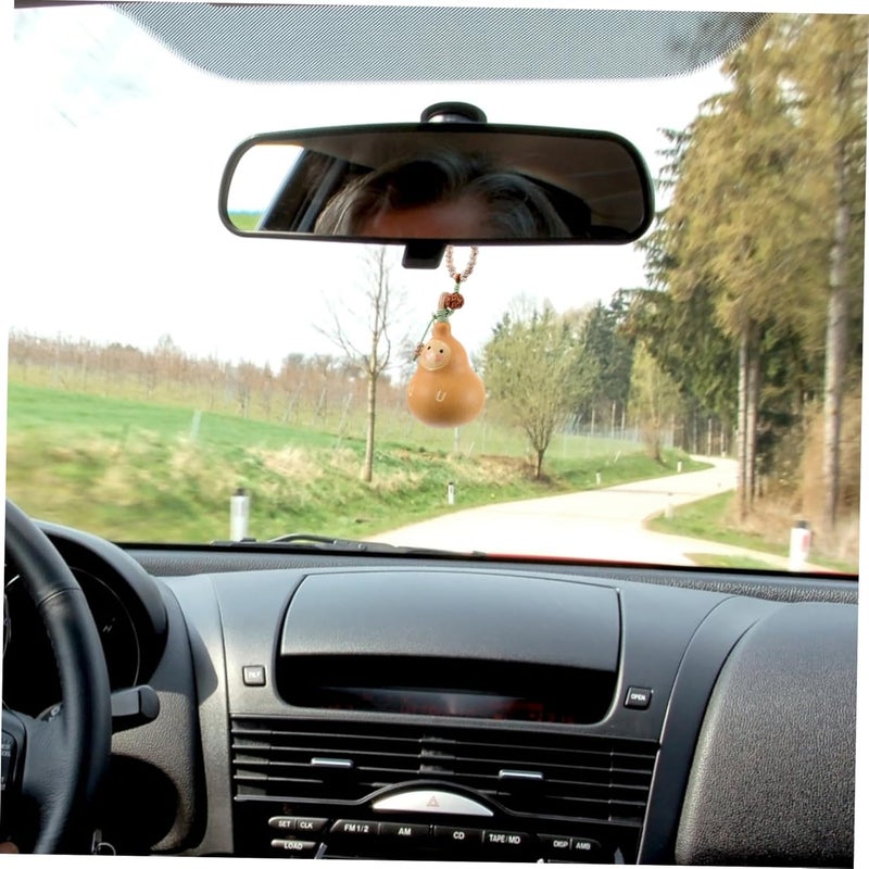 OUNONA Natural Dried Gourd Keychain Feng Shui Gourd Pendant for Car Decor Keychain Accessories - Image 5