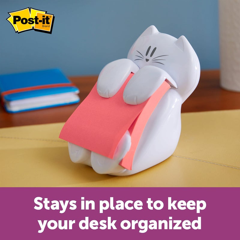 Post It Post-it Pop-up Note Dispenser, Cat Design, 3x3 in, 1 Dispenser/Pack (CAT-330,White) - Image 2