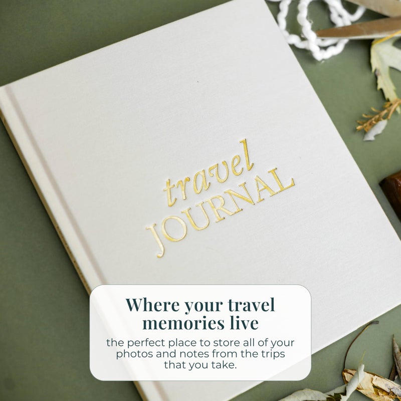 DUNCAN & STONE PAPER CO. Travel Journals - Elegant Journaling Notebook To Record All Your Travel Fun, & More - 110 Page Linen Hardcover Journal For Up To 15 Trips (Sage Green) - Image 4