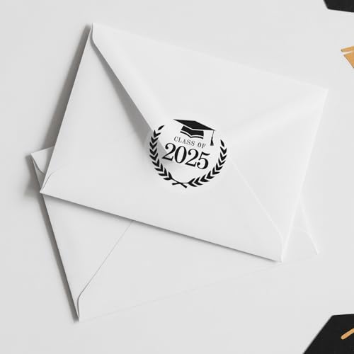 Anwyll Graduation Stickers 2025 - Black Class of 2025 Stickers 120Pcs 1.6Inch Graduation Envelope Seal Label Sticker Self-Adhesive Congrats Grad Cap Hat Sticker for Senior College Grad Party Favor - Image 5