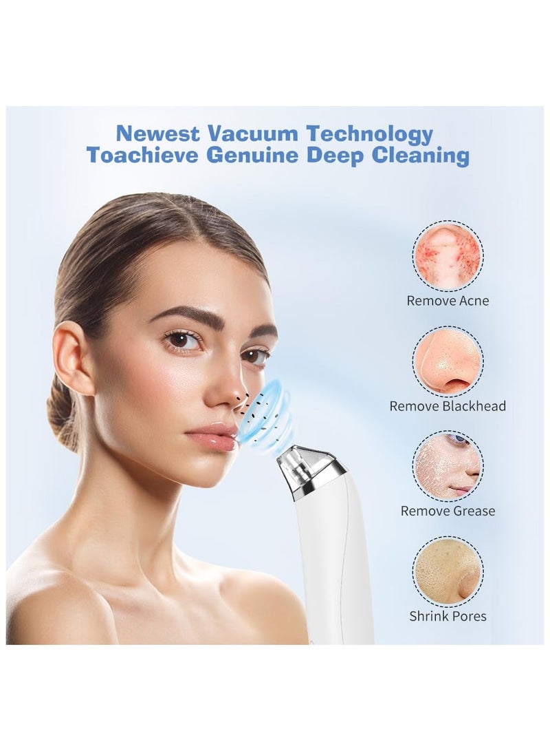 Blackhead Remover Face Pore Vacuum Cleaner, Keratin Remover Adjustable Facial Vacuum Acne Removal, Pore Cleaner  Comedone Extractor, Rechargeable Keratin Extractor Kit 2.0 for Men and Women (White) - Image 4