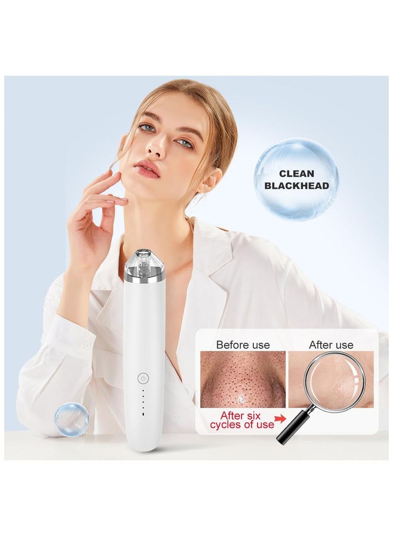 Blackhead Remover Face Pore Vacuum Cleaner, Keratin Remover Adjustable Facial Vacuum Acne Removal, Pore Cleaner  Comedone Extractor, Rechargeable Keratin Extractor Kit 2.0 for Men and Women (White) - Image 2