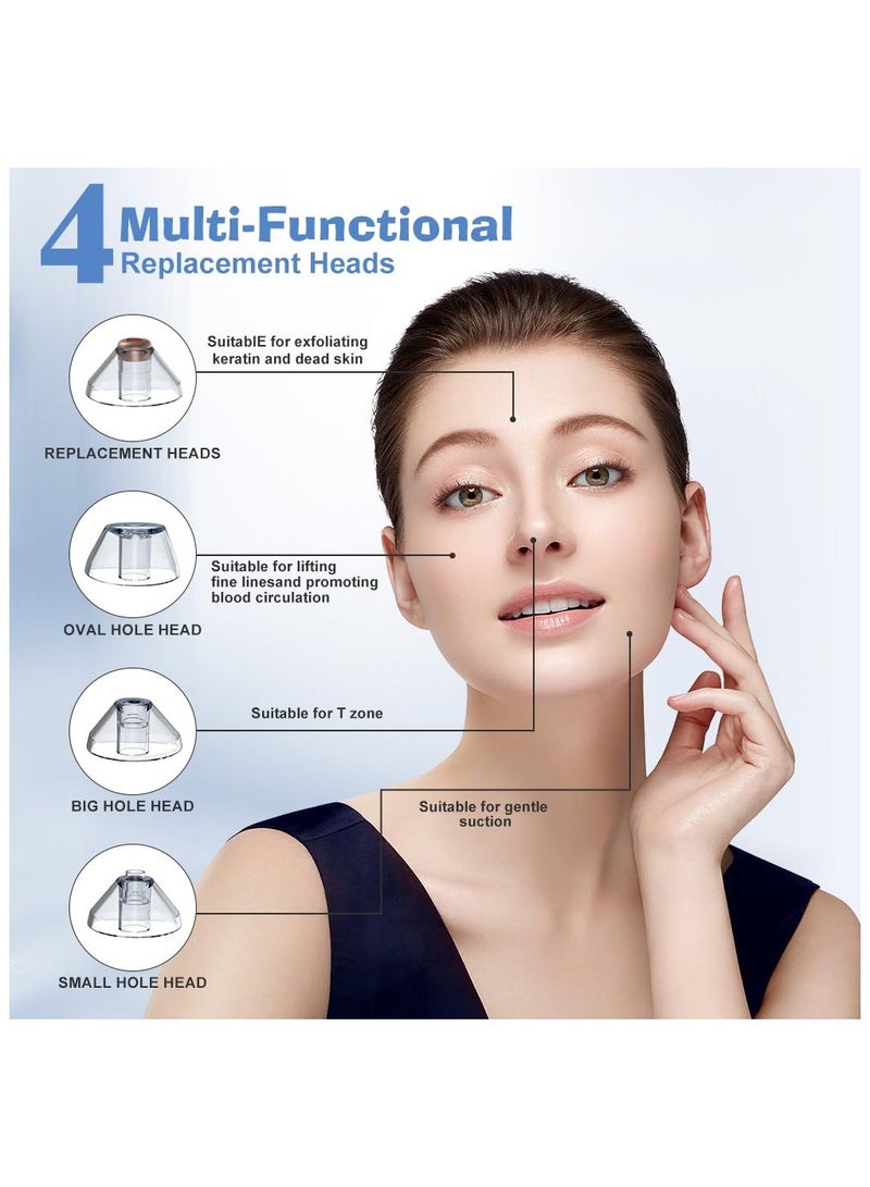 Blackhead Remover Face Pore Vacuum Cleaner, Keratin Remover Adjustable Facial Vacuum Acne Removal, Pore Cleaner  Comedone Extractor, Rechargeable Keratin Extractor Kit 2.0 for Men and Women (White) - Image 3