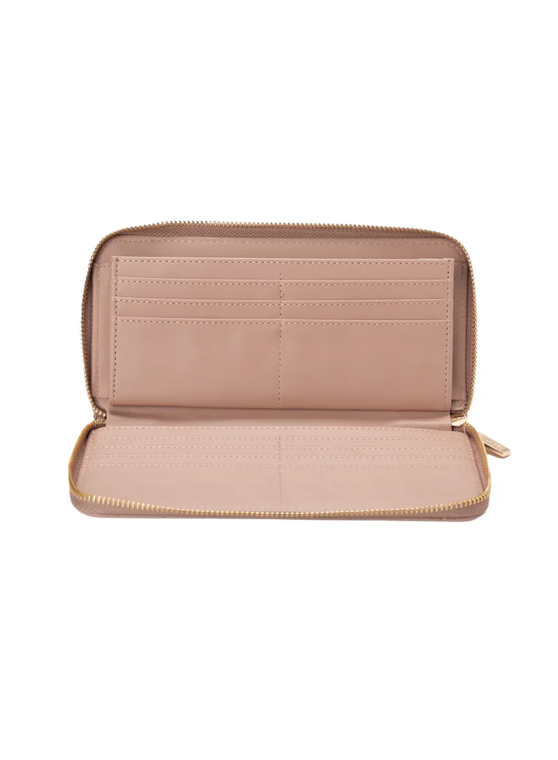 Bata Quilted Zipper Wallet Pink