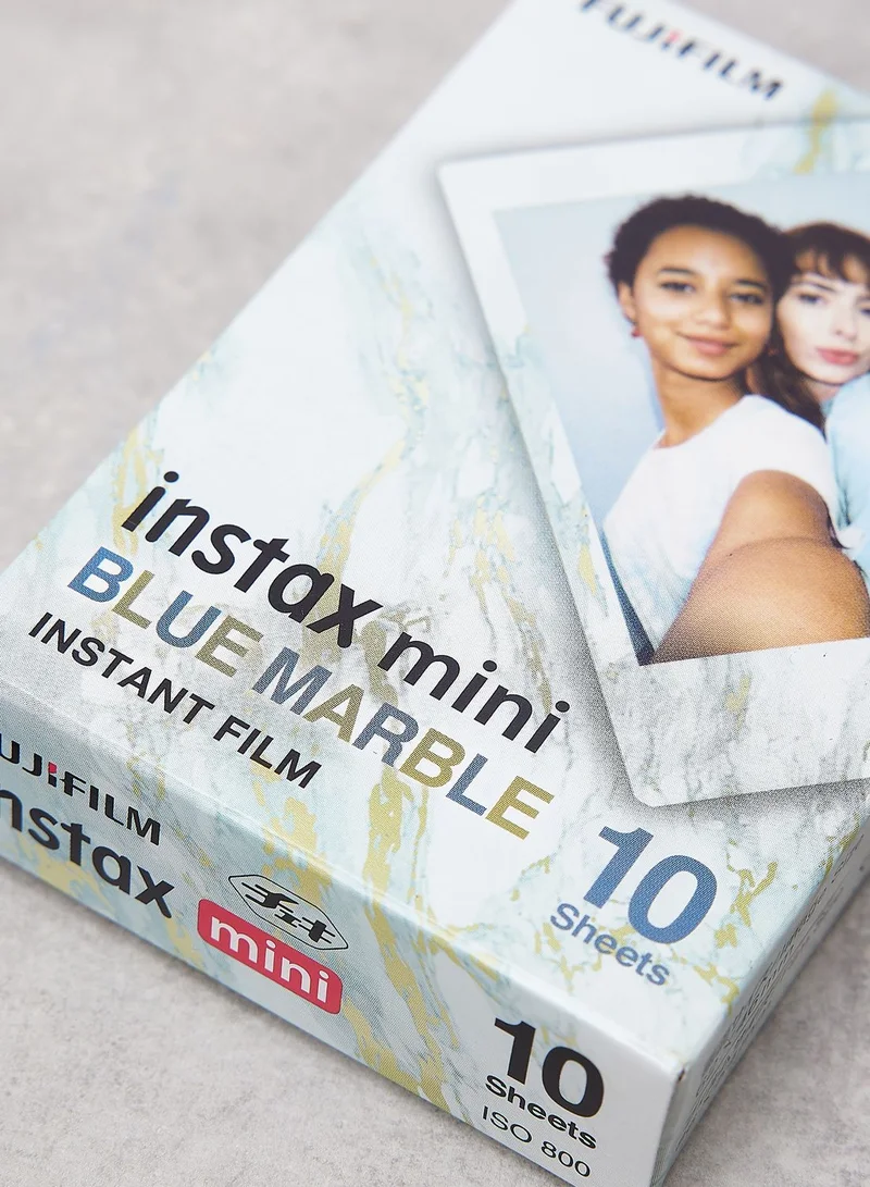 FUJIFILM Instax Mini Instant Film, Blue Marble Border With 10 Sheet Pack