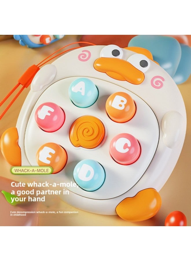 Palm Cute Duck Hit Hamster Decompression Toy Baby Puzzle Press Music Baby Mini Cute Parent-Child Interactive Puzzle-Color:[adorable Duck White] Beat Gophers By Press Music-send Lanyard Bag - Image 2