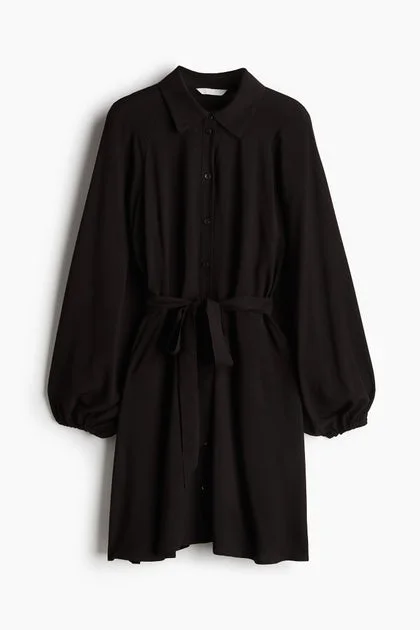 H&M Balloon-Sleeved Shirt Dress