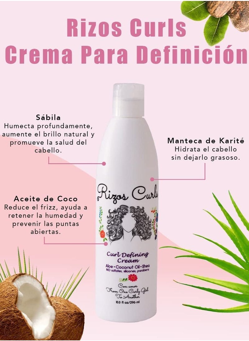 Rizos Curls - Curl Defining Curl Cream With Aloe Vera, Shea Butter And Coconut Oil 296ml - Image 1