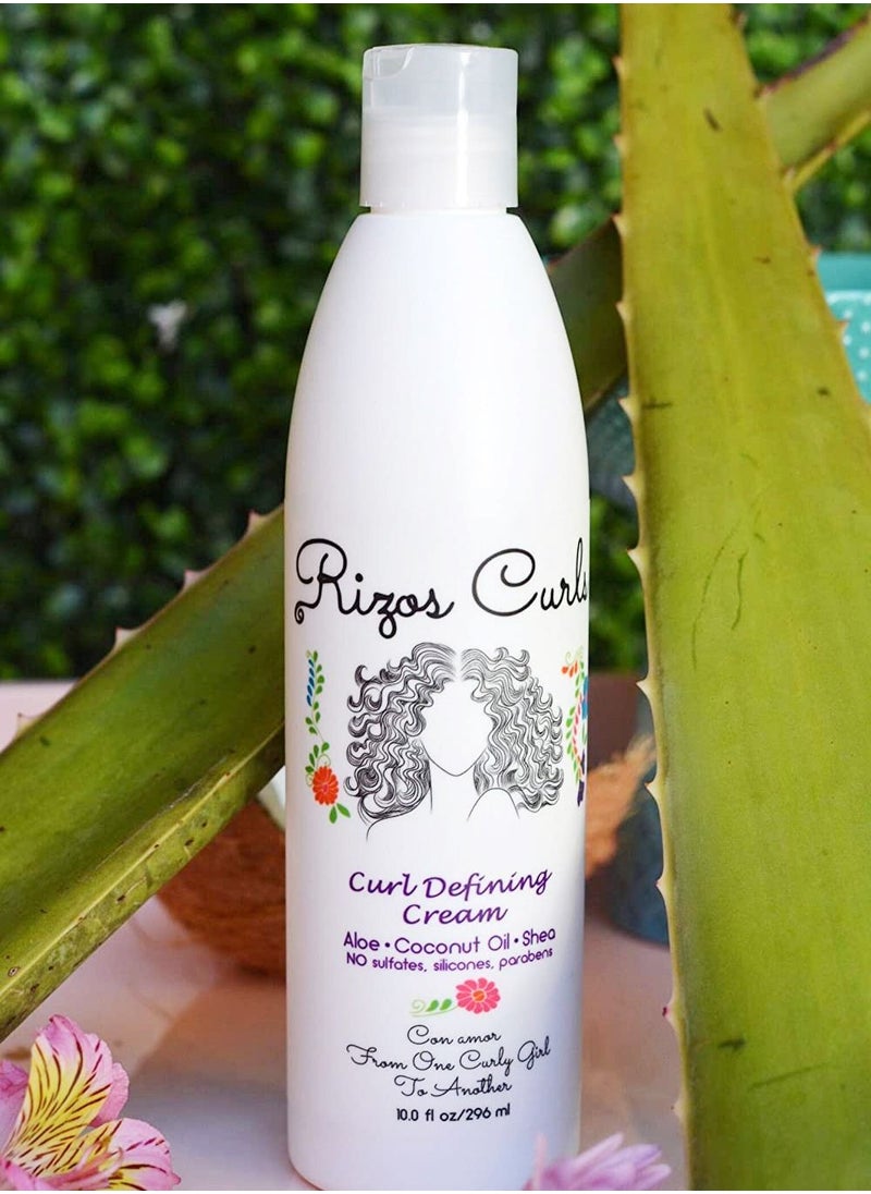 Rizos Curls - Curl Defining Curl Cream With Aloe Vera, Shea Butter And Coconut Oil 296ml - Image 1