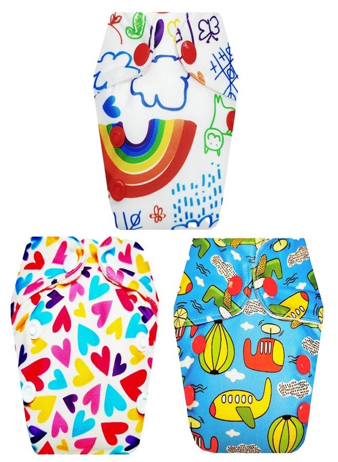 Dumbledo Premium Newborn Cloth Diaper with Integrated Insert (Pack of 3) | Soft & Gentle | 6-Layer Absorbent Pad | Easy to Clean | Trusted by Moms | 0 - 4 Months | Unisex Baby - Image 1