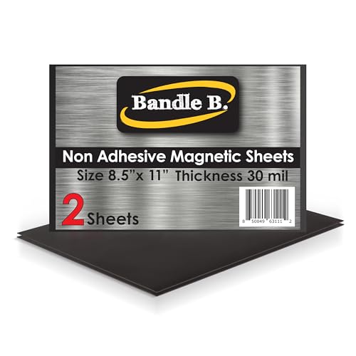 Bandle B. Bandle B Magnetic Sheets for Crafts 85x11 Pack of 2 Flexible Non Adhesive Magnetic Sheet for Metal Cutting Die Storage Easy to Organize and Cut for Arts Crafts or Scrapbooking Thickness 30 - Image 1