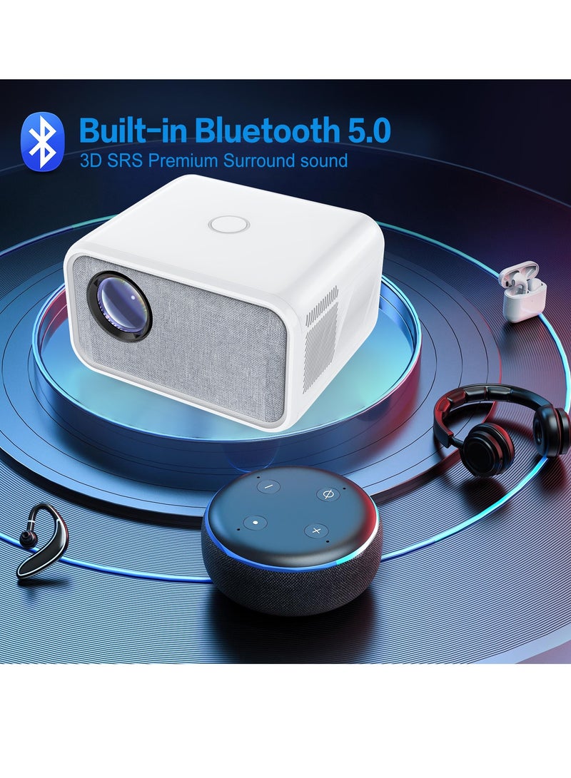 Tripsky T5 Projector Home Bedroom Mobile HD Home Theater Ladder Focus Projector - Image 1