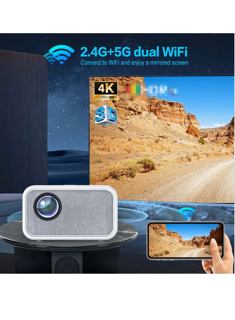 Tripsky T5 Projector Home Bedroom Mobile HD Home Theater Ladder Focus Projector - Image 4