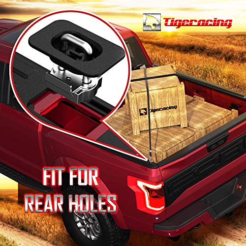 Tigeracing Tie Down Anchors Retractable Truck Bed Top Side D Ring Compatible with 2015-2025 F150 / 2017-2025 F250 F350 Super Duty / 2017-2025 Raptor - 3000 LBS Capacity of 2 - Image 4