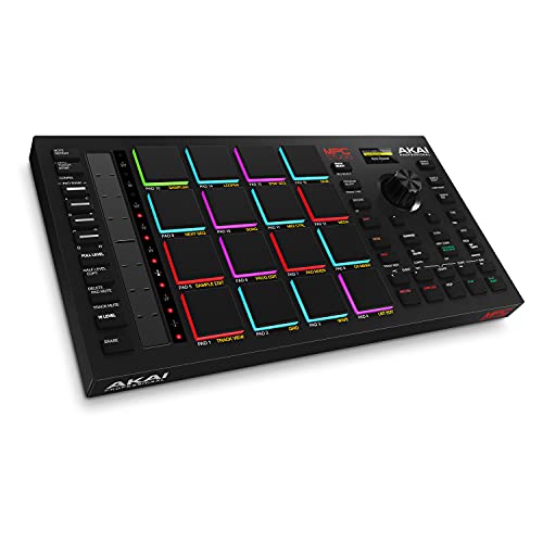 Akai Professional أكاي بروفيشينال MPC ستوديو وحدة تحكم MIDI صانع الإيقاع مع 16 لوحة RGB حساسة للسرعة، برنامج MPC 2 كامل، شريط لمس قابل للتخصيص وشاشة LCD، أسود، (MPCSTUDIO2) - Image 1