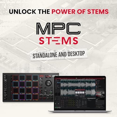 Akai Professional أكاي بروفيشينال MPC ستوديو وحدة تحكم MIDI صانع الإيقاع مع 16 لوحة RGB حساسة للسرعة، برنامج MPC 2 كامل، شريط لمس قابل للتخصيص وشاشة LCD، أسود، (MPCSTUDIO2) - Image 5
