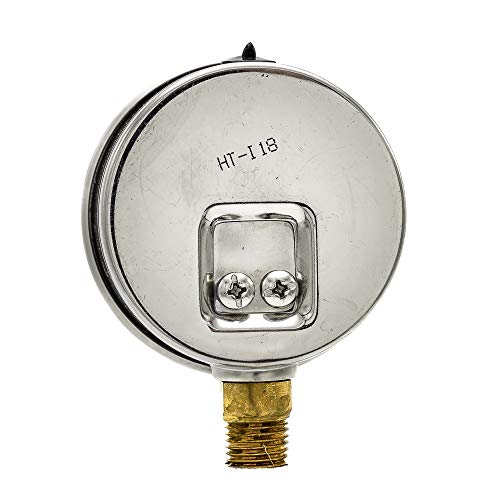 PIC Gauges PRO-201L-254M 0-1000 PSI Pressure Gauge, 2 1/2" Dial, 1/4" Male NPT Connection, Bottom Mount, Dual Scale, Glycerin Filled, Stainless Steel Case/Bezel, Brass Internals & Plastic Lens - Image 4