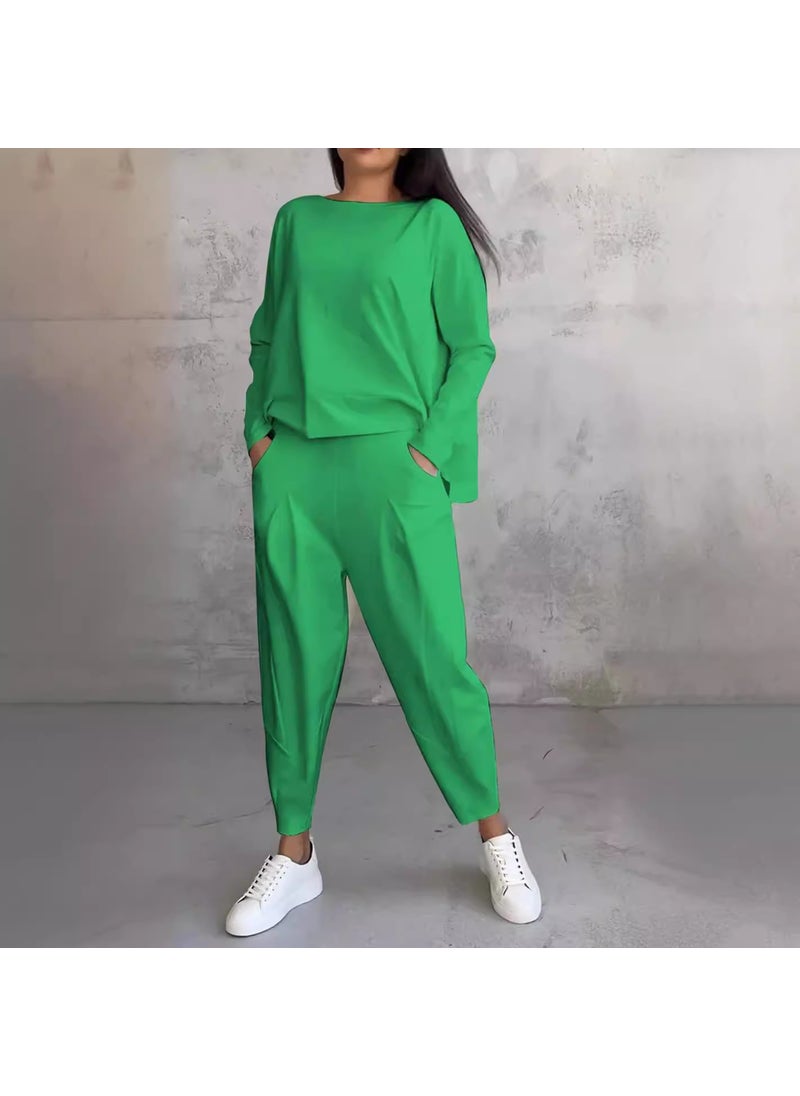 2024 Casual Solid Color Womens Tracksuit Set White