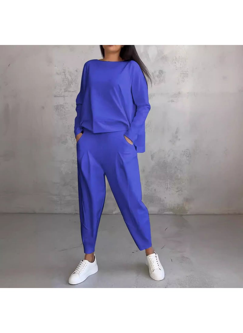 2024 Casual Solid Color Womens Tracksuit Set White