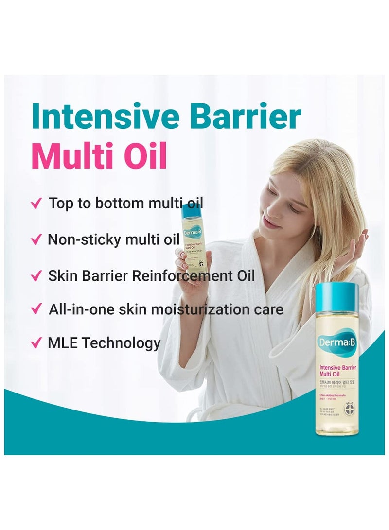 derma b Derma B Intensive Barrier Multi Oil 135Ml 4.5 Fl Oz Moisturizing Nonsticky Multiuse Oil For Body Hair & Nails 10 Botanical Oils For Hydrated Radiant Skin Moisturizer For Sensitive Skincare  - Image 4