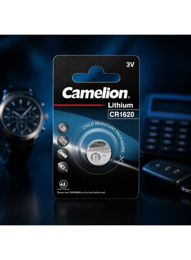 Camelion CR1620 3V Lithium Coin Cell Battery for Car Key Fobs, Calculators & Electronics - Image 5