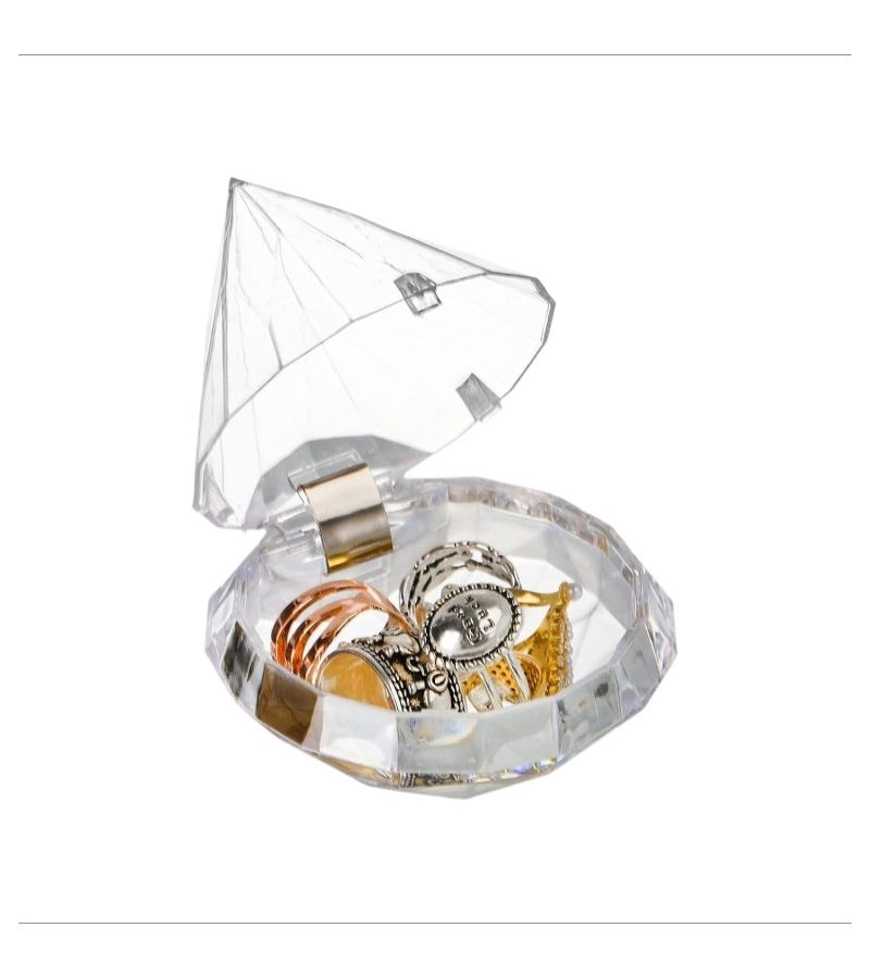 15 Clear Plastic Diamond Gift Boxes With Lids For Weddings Party Favors - Image 3