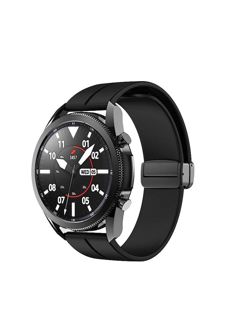 22mm Silicone Strap With Magnetic Folding Buckle For Xiaomi Amazfit GTR 2 Strap Sport - Black - Image 4