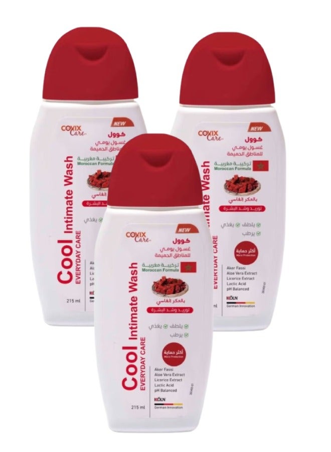 covix 3 Pieces Cool Intimate Wash Everyday Care 215ML - Image 1