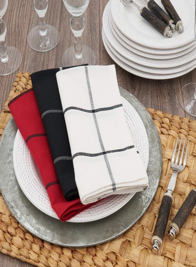 Saro Lifestyle Windowpane Plaid Table Napkins (Set of 4) - Image 5