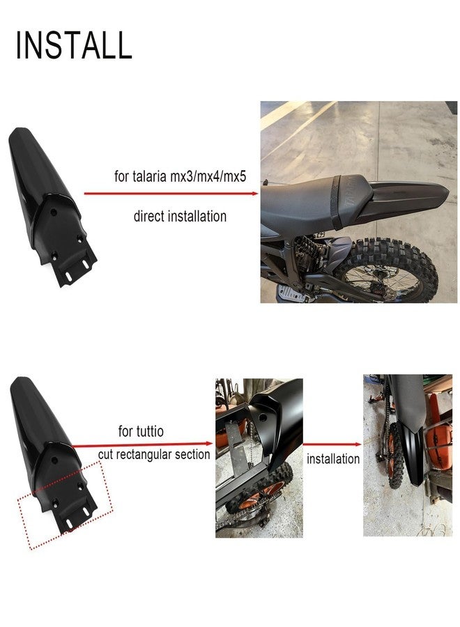 psler Rear Mudguard for Sting MX3 MX4 MX5 - PSLER Back Guard Rear Guard for MX4 EVO/EXPE,Black - Image 2