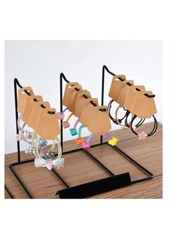 KASTWAVE Necklace Display Cards, Jewelry Display Cards, Bracelet Card Holder Blank Kraft Paper, Price Tags Hang Tags Card for Packaging Necklaces, Bracelets, Keychains, Hair Ties 200Pcs Brown  - Image 2