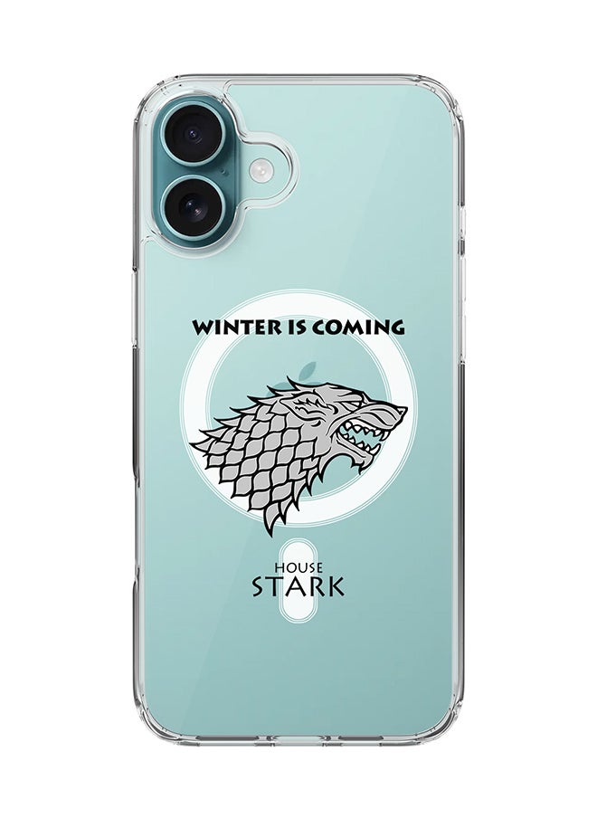Stylizedd - For iPhone 16 Plus Case [Compatible with MagSafe] Slim Magnetic cover Clear Phone Case - GOT House Stark - Image 1