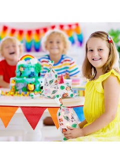Chinco 100 Pcs Jungle Animal Party Favors Bags Safari Animal Plastic Goody Treat Bags Safari Jungle Cellophane Gift Bags With Ribbons For Baby Shower Favors Jungle Theme Party Supplies For Birthday Party  - Image 3