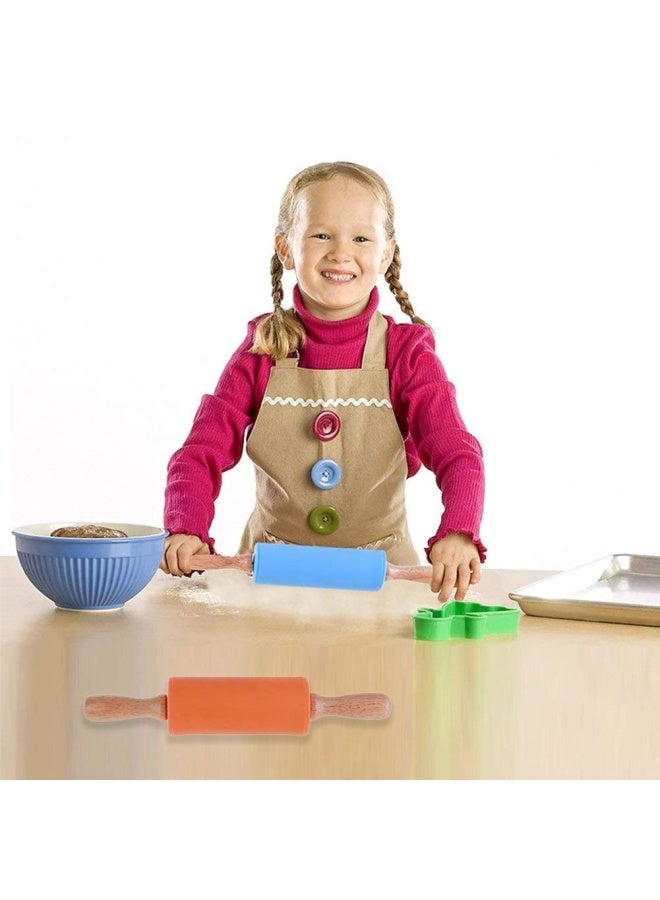 Koogel 9 Inch Mini Rolling Pin 2 PCS Wooden Handle Rolling Pin for Kids Dough Rollers for Baking Supplies Home Kitchen - Image 3