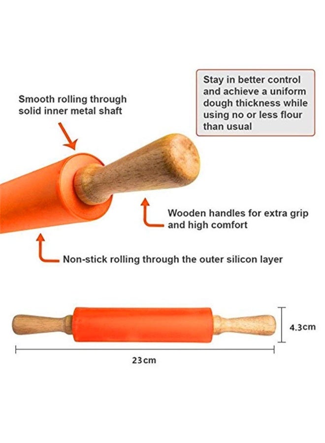 Koogel 9 Inch Mini Rolling Pin 2 PCS Wooden Handle Rolling Pin for Kids Dough Rollers for Baking Supplies Home Kitchen - Image 4