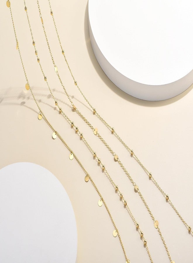 Jovivi 4 Pcs 18K Gold Plated Body Chains for Women,Adjustable Belly Chains for Waist,Multilayer Summer Beach Bikini Waist Beads Body Chains Jewelry for Women - Image 3